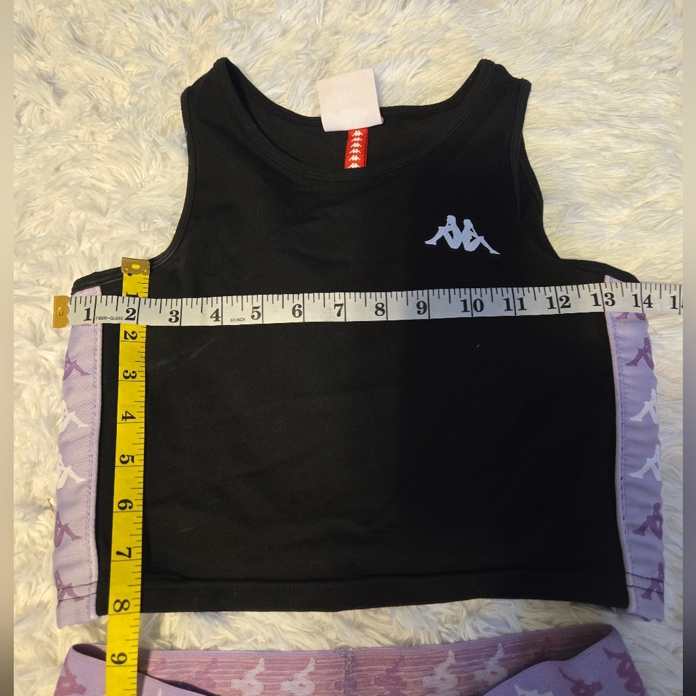 Kappa Set Top/Leggings Women's Size Small Color Black/Purple - Picture 3 of 9
